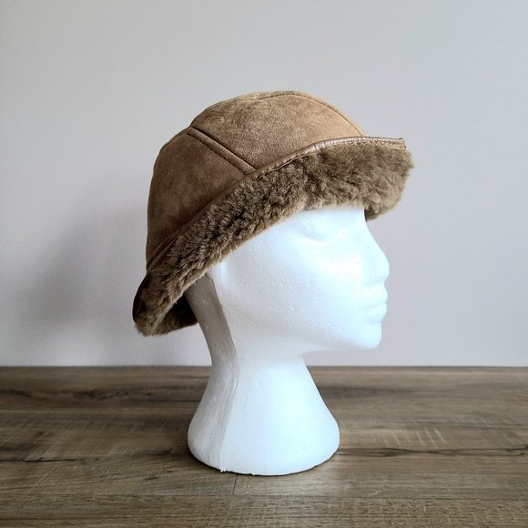 Homestead sheepskin products sheepskin real fur winter hat. - Picture 2 of 11